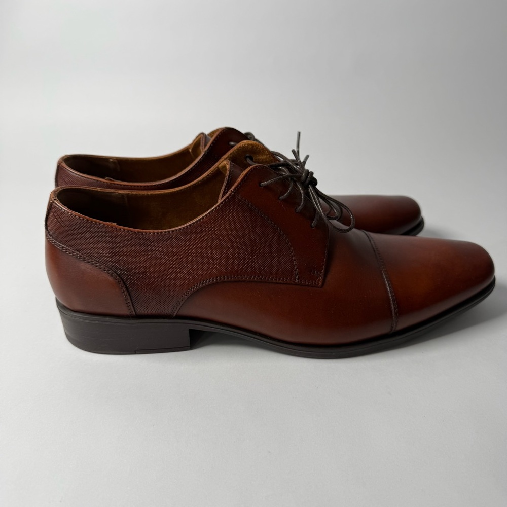 Florsheim Men's Jackson Cap Toe Leather Oxford Cognac Dress Shoes